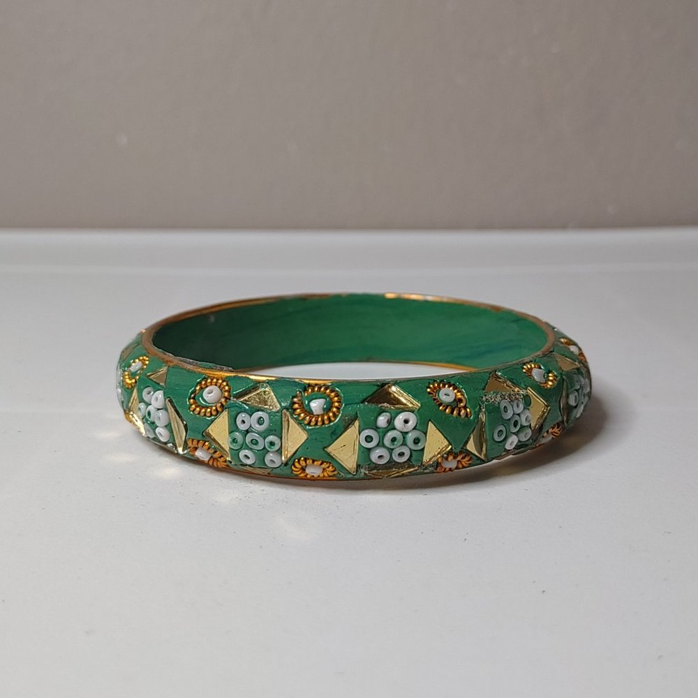 Large Green India Bangle
